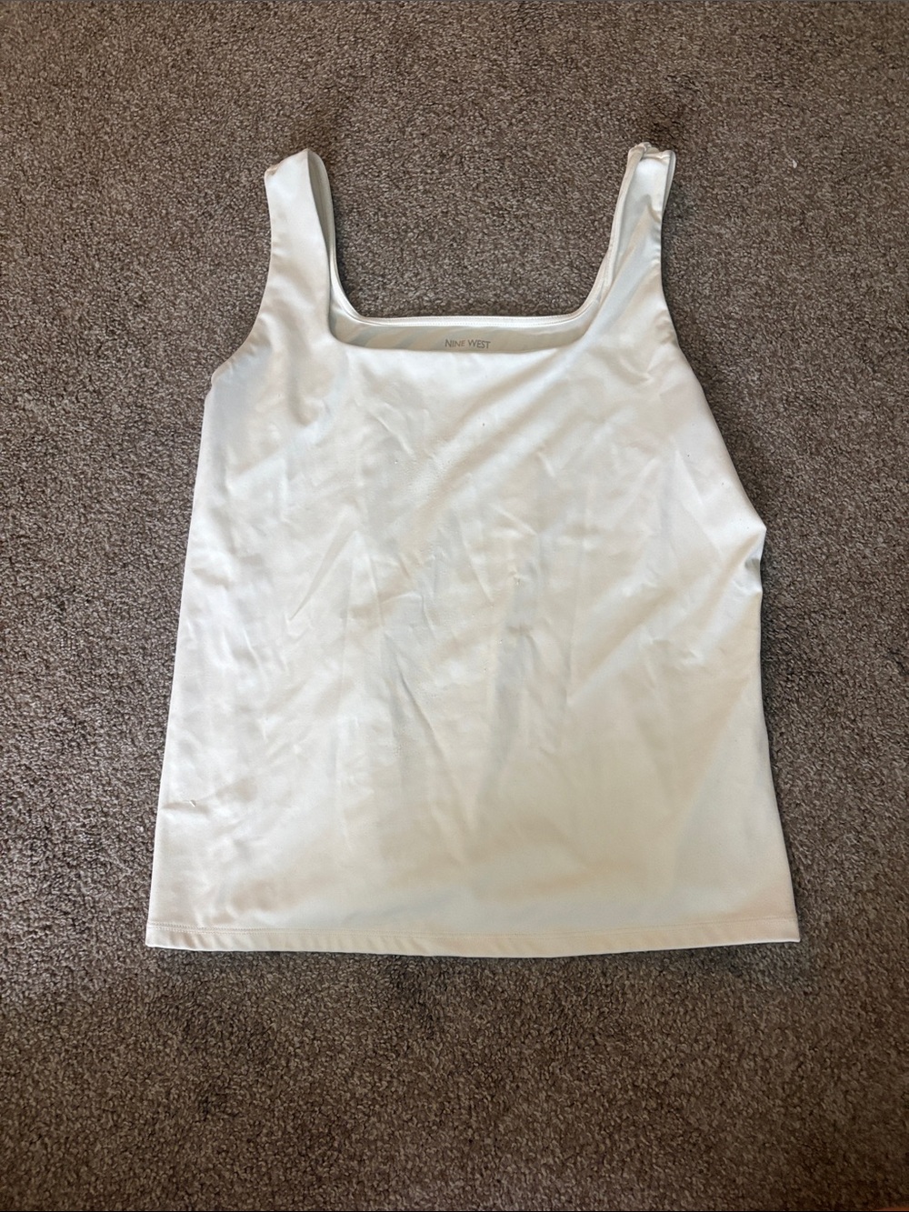 Nine West White Square-Neck Tank